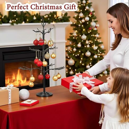 Metal Ornament Display Tree, Black Ornament Tree Display Stand, 22 Inch Christmas Tabletop Ornaments Hangers Stand, 3-Tier Wire Displays Trees for Easter Halloween Christmas Ornaments in Kuwait