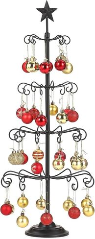 Ornament Tree Display Stand, 30 Inch Tabletop Metal Ornament Display Tree , Black Ornaments Hanger Stand, 4 Tier Scroll Tree Rack for Easter Christmas Ornaments Displays in Kuwait