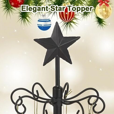 Ornament Tree Display Stand, 30 Inch Tabletop Metal Ornament Display Tree , Black Ornaments Hanger Stand, 4 Tier Scroll Tree Rack for Easter Christmas Ornaments Displays in Kuwait