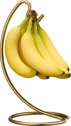 Homeries Banana Holder Modern Rack Hanger Tree Stand Hook for Kitchen Countertop. Satin Nickel Banana Holder Keeper Stand (Brushed Brass) in Kuwait