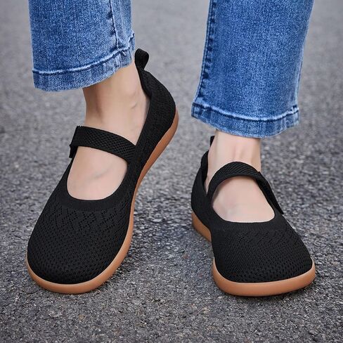 SILENTCARE Women's Barefoot Mary Jane Flats Wide Toe Box Ballet Shoes Zero Drop Sole with Adjustable Straps in Saudi Arabia