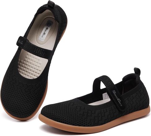 SILENTCARE Women's Barefoot Mary Jane Flats Wide Toe Box Ballet Shoes Zero Drop Sole with Adjustable Straps in Saudi Arabia