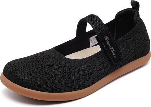 SILENTCARE Women's Barefoot Mary Jane Flats Wide Toe Box Ballet Shoes Zero Drop Sole with Adjustable Straps in Saudi Arabia