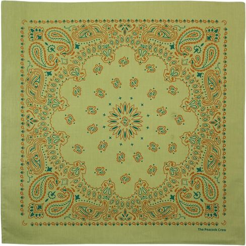 The Peacock Crew Oversized Paisley Bandanas 27x27 Inch – Extra Large Cotton Hankies – Big Wrap & Cowboy Wild Rag in Saudi Arabia