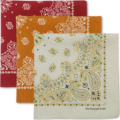 The Peacock Crew Oversized Paisley Bandanas 27x27 Inch – Extra Large Cotton Hankies – Big Wrap & Cowboy Wild Rag in Saudi Arabia