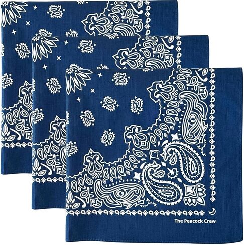 The Peacock Crew Oversized Paisley Bandanas 27x27 Inch – Extra Large Cotton Hankies – Big Wrap & Cowboy Wild Rag in Saudi Arabia