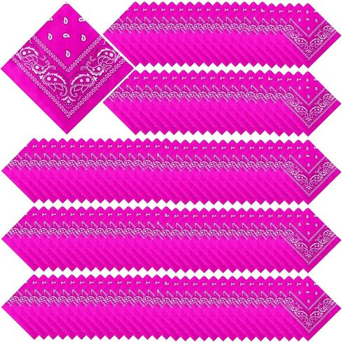 Suhine 200 Pcs Bandanas Bulk 22 x 22 Inch Paisley Bandanas for Men Women Outdoor Headband Summer Party Team DIY Craft in Kuwait