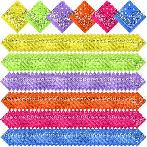 Suhine 200 Pcs Bandanas Bulk 22 x 22 Inch Paisley Bandanas for Men Women Outdoor Headband Summer Party Team DIY Craft in Kuwait