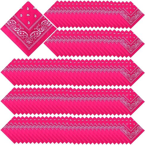 Suhine 200 Pcs Bandanas Bulk 22 x 22 Inch Paisley Bandanas for Men Women Outdoor Headband Summer Party Team DIY Craft in Kuwait