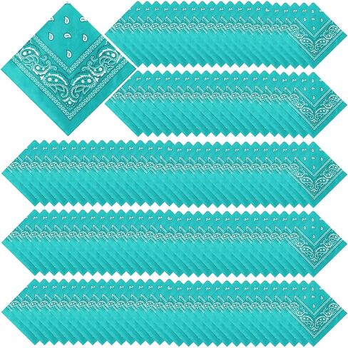 Suhine 200 Pcs Bandanas Bulk 22 x 22 Inch Paisley Bandanas for Men Women Outdoor Headband Summer Party Team DIY Craft in Kuwait