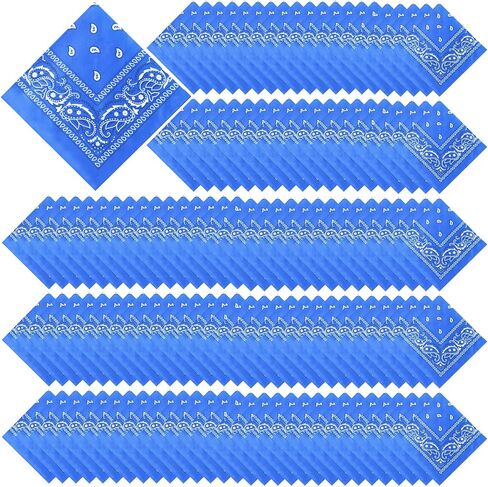 Suhine 200 Pcs Bandanas Bulk 22 x 22 Inch Paisley Bandanas for Men Women Outdoor Headband Summer Party Team DIY Craft in Kuwait