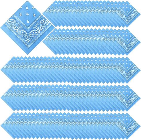 Suhine 200 Pcs Bandanas Bulk 22 x 22 Inch Paisley Bandanas for Men Women Outdoor Headband Summer Party Team DIY Craft in Kuwait