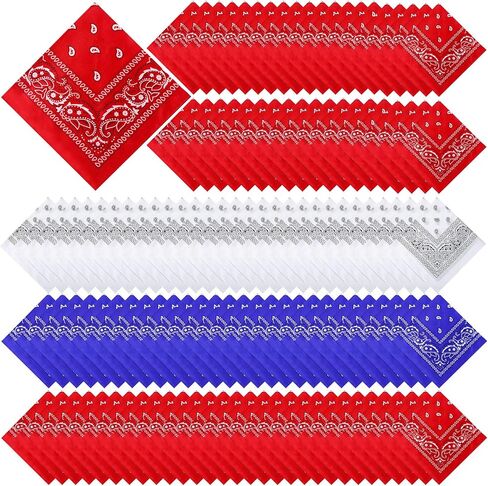 Suhine 200 Pcs Bandanas Bulk 22 x 22 Inch Paisley Bandanas for Men Women Outdoor Headband Summer Party Team DIY Craft in Kuwait
