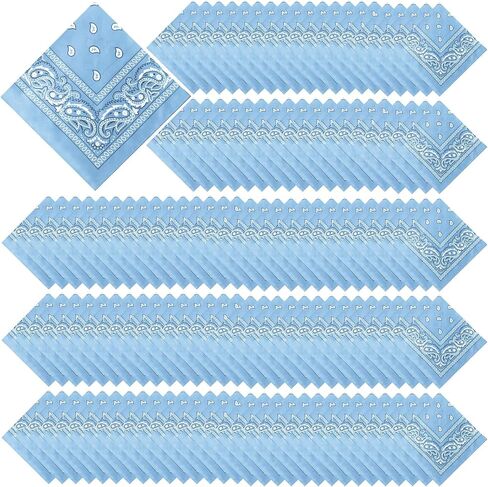 Suhine 200 Pcs Bandanas Bulk 22 x 22 Inch Paisley Bandanas for Men Women Outdoor Headband Summer Party Team DIY Craft in Kuwait