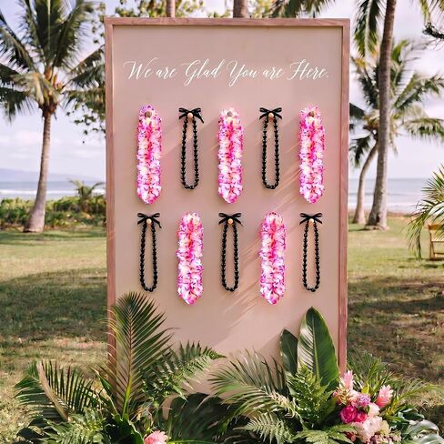 مجموعة 12 قطعة من زهور Kukui Nut Leis & Hawaiian Leis - قلادات زهور هاواي الاصطناعية مقاس 42.5 بوصة وقلادة Kukui مقاس 32 بوصة لحفلات التخرج Luau Hula in Kuwait