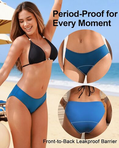 Battewa Period Swimwear Leakproof Bikini Bottoms Waterproof Menstrual Swim Brief Panties for Teens Girls Women UPF 50+ in Saudi Arabia