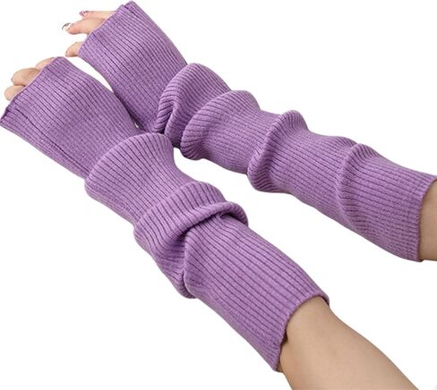 Arm Warmers,Knit Women's Long Fingerless Gloves Mitten with Thumb Hole,Warm Gloves Arm Sleeves for Women in Saudi Arabia