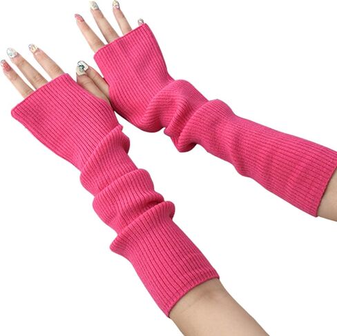Arm Warmers,Knit Women's Long Fingerless Gloves Mitten with Thumb Hole,Warm Gloves Arm Sleeves for Women in Saudi Arabia