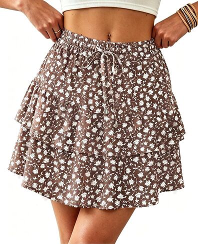 SimpleFun Skorts for Woman Ruffled Tiered Flowy Shorts High Waist Flared Mini Skirts Country Concert Outfits in Saudi Arabia
