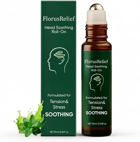 Florus Relief Roll on, Migraine Roll on with Magnesium Glycinate, Lavender, Peppermint, Chamomile for Headache Support (1) in Saudi Arabia
