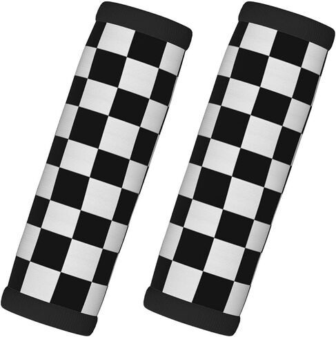 Black White Checkered 2PCS Luggage Handle Wrap for Suitcase Neoprene Luggage Handle Covers Comfort Suitcase Luggage Identifiers Travel Accessories in Saudi Arabia