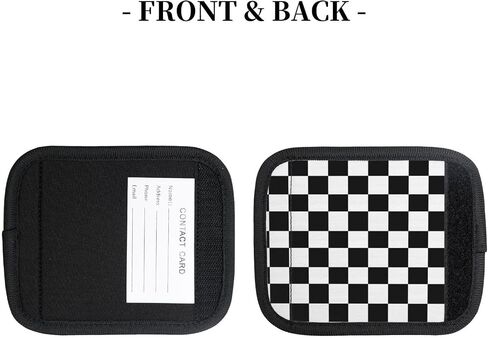 Black White Checkered 2PCS Luggage Handle Wrap for Suitcase Neoprene Luggage Handle Covers Comfort Suitcase Luggage Identifiers Travel Accessories in Saudi Arabia