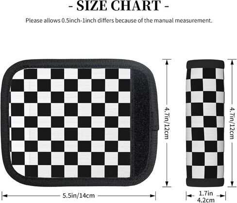 Black White Checkered 2PCS Luggage Handle Wrap for Suitcase Neoprene Luggage Handle Covers Comfort Suitcase Luggage Identifiers Travel Accessories in Saudi Arabia