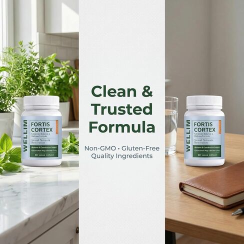 FortisCortex for Vertigo, Potency Liver Detox & Clarity Capsules, Daily Cognitive Wellness Supplement, 60-Day Supply in Kuwait
