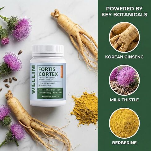 FortisCortex for Vertigo, Potency Liver Detox & Clarity Capsules, Daily Cognitive Wellness Supplement, 60-Day Supply in Kuwait