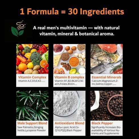 Multivitamin for Men Over 50 with CoQ10, Methylfolate, Saw Palmetto, Minerals, K2 MK-7 - Energy, Prostate Health & Immune Support* - Third-Party Tested, Vegan Capsules, 90 Count in Saudi Arabia