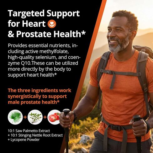 Multivitamin for Men Over 50 with CoQ10, Methylfolate, Saw Palmetto, Minerals, K2 MK-7 - Energy, Prostate Health & Immune Support* - Third-Party Tested, Vegan Capsules, 90 Count in Saudi Arabia