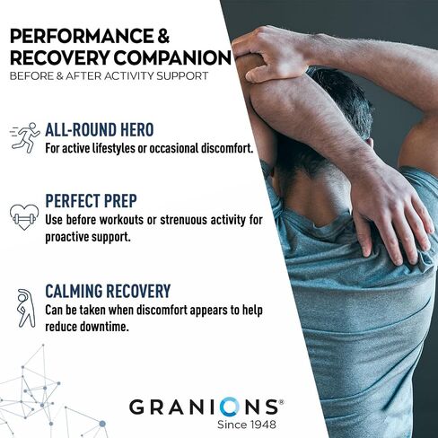 Granions Advanced Natural Muscle Relaxer Pills - 1,346mg Quinine, Magnesium, Potassium, B Vitamins, Chamomile, CoQ10 - Muscle Comfort Support, Immediate Relaxation and Comfort - 120 Tablet, 30 Serving in Saudi Arabia