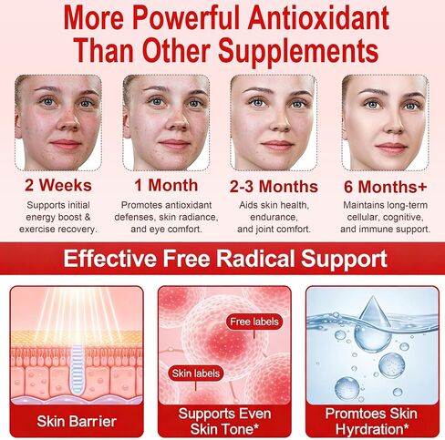 Astaxanthin Supplements 24mg 150 Softgels | 16 in 1 Formula Premium Astaxanthin Antioxidant Supplement Supports Eye Skin Joint Brain Heart Immune System Health, Fresh Microalgae Source 75 Days Supply in Saudi Arabia