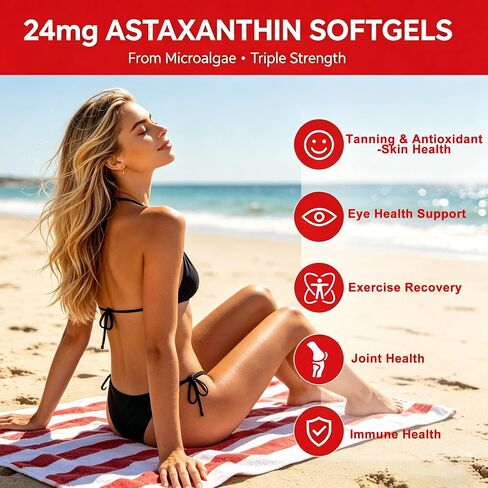 Astaxanthin Supplements 24mg 150 Softgels | 16 in 1 Formula Premium Astaxanthin Antioxidant Supplement Supports Eye Skin Joint Brain Heart Immune System Health, Fresh Microalgae Source 75 Days Supply in Saudi Arabia