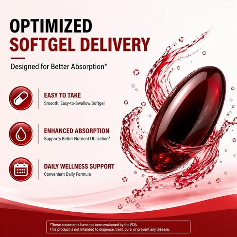 Astaxanthin Supplement 12mg Softgels, 120 Count Natural Microalgae Astaxanthin with MCT Oil, Easy to Swallow, No Strong Taste, Antioxidant Support for Skin Eye Heart Joint Health, Non-GMO Gluten Free in Saudi Arabia