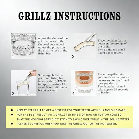 Custom Diamond Grillz for Men - Iced Out Detachable Gold & Silver Teeth Covers - Bling Hip Hop Mouth Jewelry in Kuwait