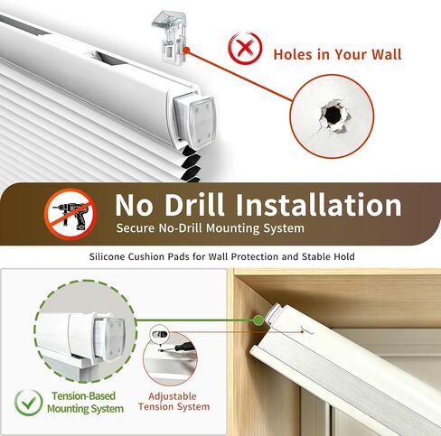Custom Cellular Shades No Drill Cordless Honeycomb Blinds for Windows, Made to Measure Window Shades, Blackout, Easy Install in Saudi Arabia