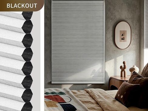 Custom Cellular Shades No Drill Cordless Honeycomb Blinds for Windows, Made to Measure Window Shades, Blackout, Easy Install in Saudi Arabia