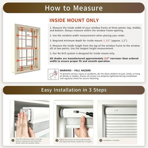 Custom Cellular Shades No Drill Cordless Honeycomb Blinds for Windows, Made to Measure Window Shades, Blackout, Easy Install in Saudi Arabia