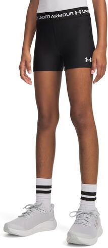 Under Armour Girls' HeatGear Shorty, (001) Black / / White, Youth Medium in Kuwait