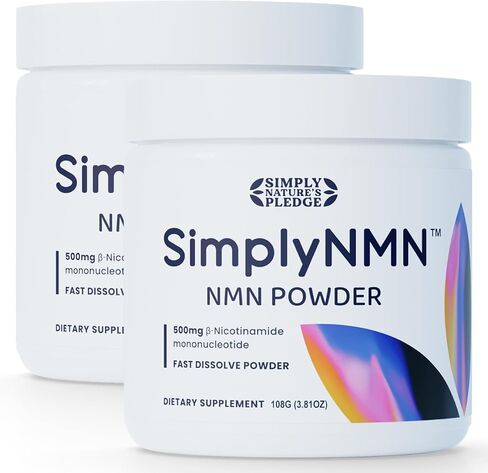 Simply Nature's Pledge Simply NMN Powder – 108g Fast Dissolve Nicotinamide Mononucleotide – 500mg Pure NMN NAD+ Booster – USA Manufactured & Third-Party Tested - The Renued Science of Longevity in Saudi Arabia