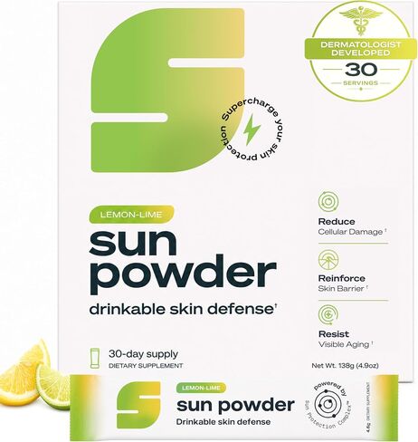 First 3-in-1 Drinkable Skincare, by World-Class Dermatologist & Skin Surgeon, Regenerative Formula, Nicotinamide, Collagen Peptides, Astaxanthin, Glutathione, 30 Stick Packs, Lemon Lime in Saudi Arabia