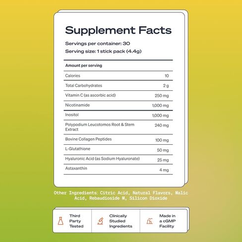 First 3-in-1 Drinkable Skincare, by World-Class Dermatologist & Skin Surgeon, Regenerative Formula, Nicotinamide, Collagen Peptides, Astaxanthin, Glutathione, 30 Stick Packs, Lemon Lime in Saudi Arabia