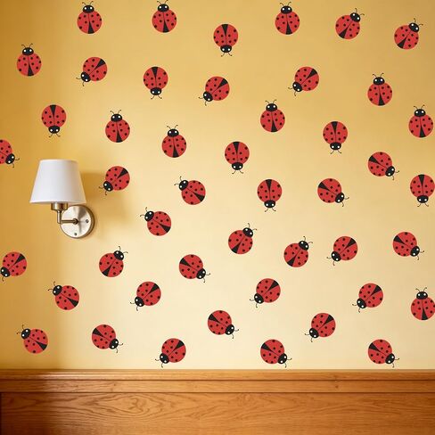 Ladybug Sticker Sheet - Red and Black, Peel and Stick Kids' Room Decor. (Ladybug wall Decal) in Saudi Arabia