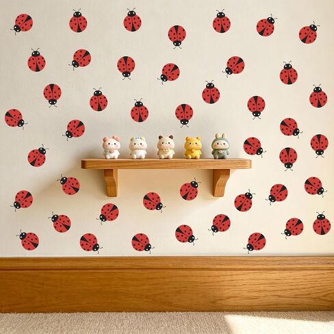 Ladybug Sticker Sheet - Red and Black, Peel and Stick Kids' Room Decor. (Ladybug wall Decal) in Saudi Arabia
