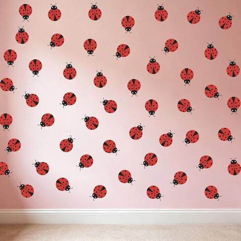 Ladybug Sticker Sheet - Red and Black, Peel and Stick Kids' Room Decor. (Ladybug wall Decal) in Saudi Arabia