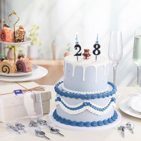2 Set Number Candle Holder Set Silver Candle Holder Gifts Handmade Recycled Aluminum Toppers for Birthdays Cakes Anniversaries Celebrations in Kuwait