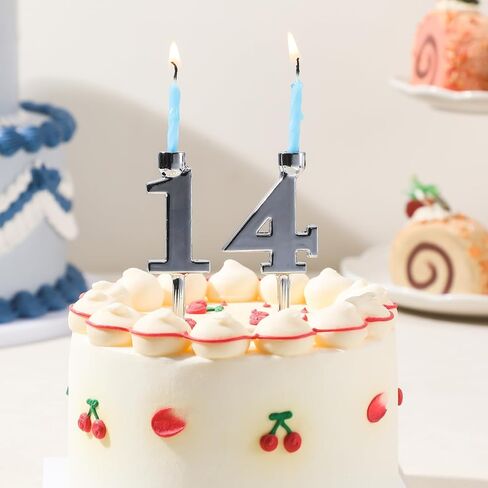 2 Set Number Candle Holder Set Silver Candle Holder Gifts Handmade Recycled Aluminum Toppers for Birthdays Cakes Anniversaries Celebrations in Kuwait