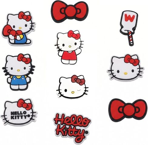 10 Pcs Cute Cartoon Shoe Charms, Pink For Shoe Decoration, The Perfect Choice for Party Favors or Birthday Gifts. in Saudi Arabia