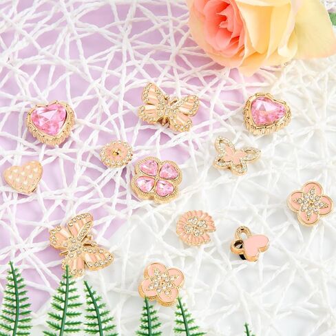 24pcs Bling Shoe Charms Pearl, Butterfly, Flower Decorations for Clogs Cute Accessories for Women Girls Gift in Saudi Arabia